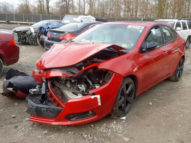 1C3CDFBB3GD505492 - 2016 DODGE DART SXT RED photo 2