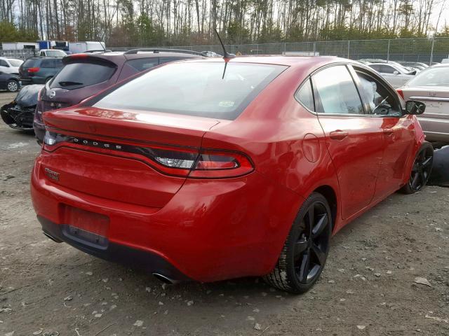 1C3CDFBB3GD505492 - 2016 DODGE DART SXT RED photo 4