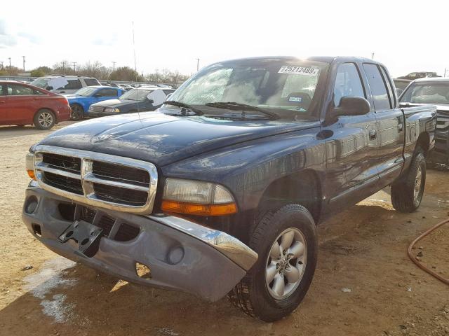 1D7HG48K34S616660 - 2004 DODGE DAKOTA QUA BLUE photo 2