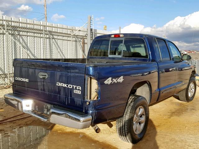 1D7HG48K34S616660 - 2004 DODGE DAKOTA QUA BLUE photo 4