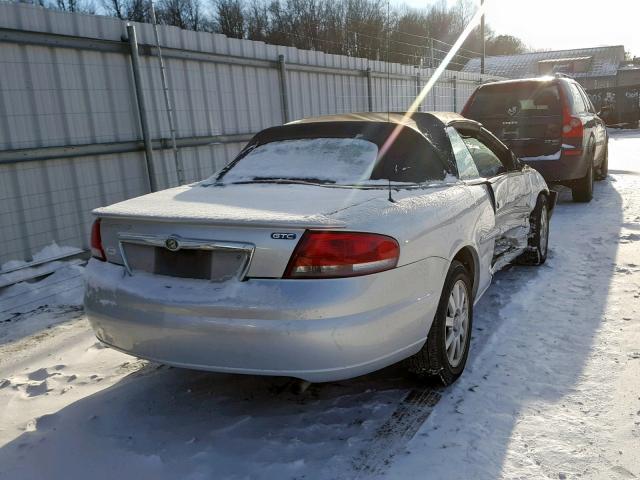 1C3EL75R94N125055 - 2004 CHRYSLER SEBRING GT SILVER photo 4