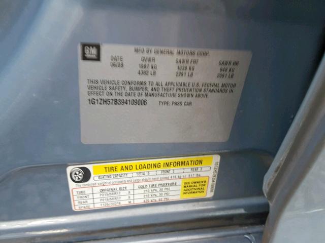 1G1ZH57B394109006 - 2009 CHEVROLET MALIBU 1LT 蓝色 照片 10