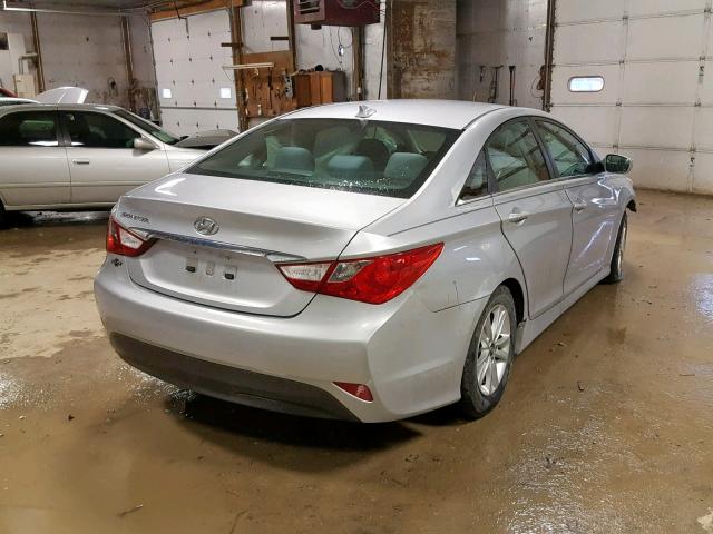 5NPEB4AC3EH887684 - 2014 HYUNDAI SONATA GLS SILVER photo 4