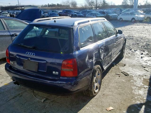 WAUGD28DXWA144189 - 1998 AUDI A4 2.8 AVA BLUE photo 4