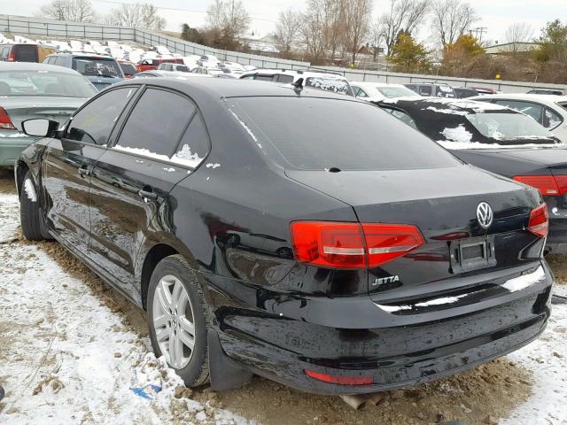 3VW2K7AJ7FM352577 - 2015 VOLKSWAGEN JETTA BASE BLACK photo 3