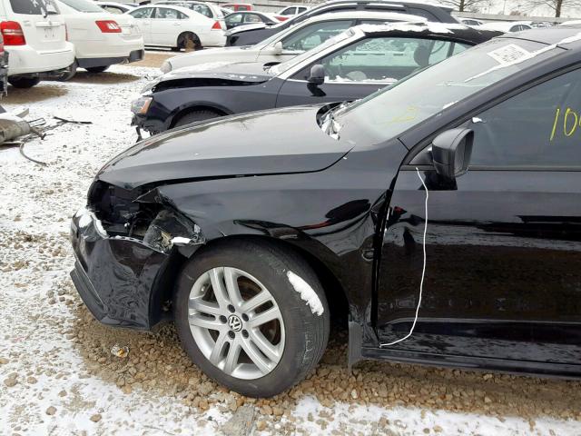 3VW2K7AJ7FM352577 - 2015 VOLKSWAGEN JETTA BASE BLACK photo 9