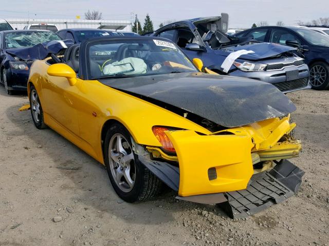 JHMAP11411T001454 - 2001 HONDA S2000 YELLOW photo 1