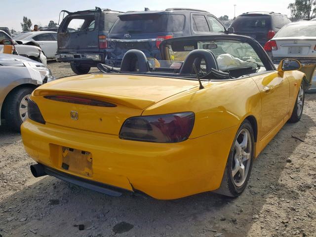 JHMAP11411T001454 - 2001 HONDA S2000 YELLOW photo 4