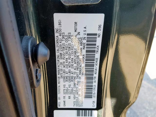 5TENX22N49Z623219 - 2009 TOYOTA TACOMA GREEN photo 10