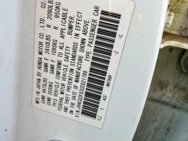 JH4CU2F83CC021789 - 2012 ACURA TSX SE WHITE photo 10