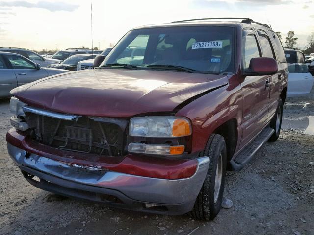 1GKEC13T31R181427 - 2001 GMC YUKON MAROON photo 2