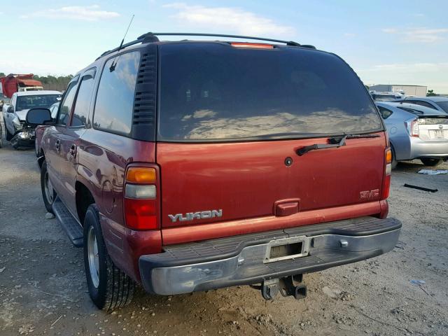 1GKEC13T31R181427 - 2001 GMC YUKON MAROON photo 3