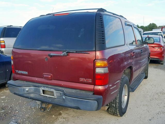 1GKEC13T31R181427 - 2001 GMC YUKON MAROON photo 4