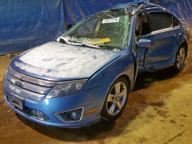 3FAHP0KC4AR139349 - 2010 FORD FUSION SPO BLUE photo 2