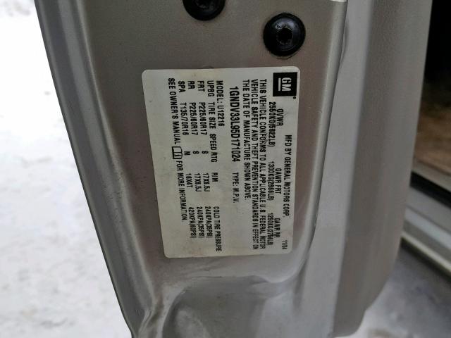 1GNDV33L95D171024 - 2005 CHEVROLET UPLANDER L 灰色 照片 10