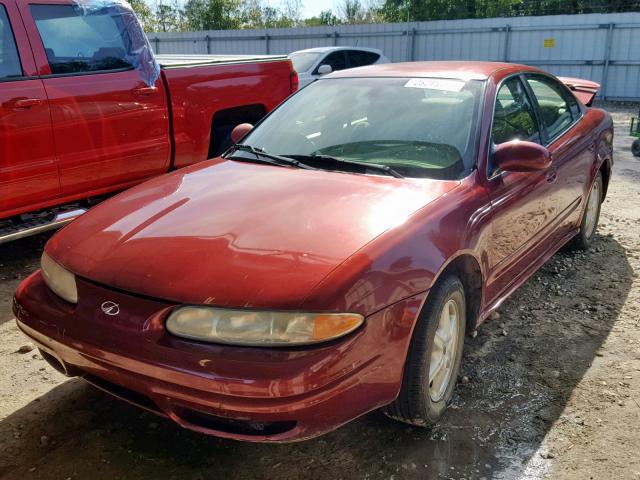 1G3NL52EX2C154414 - 2002 OLDSMOBILE ALERO GL RED photo 2