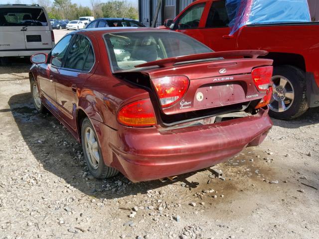 1G3NL52EX2C154414 - 2002 OLDSMOBILE ALERO GL RED photo 3