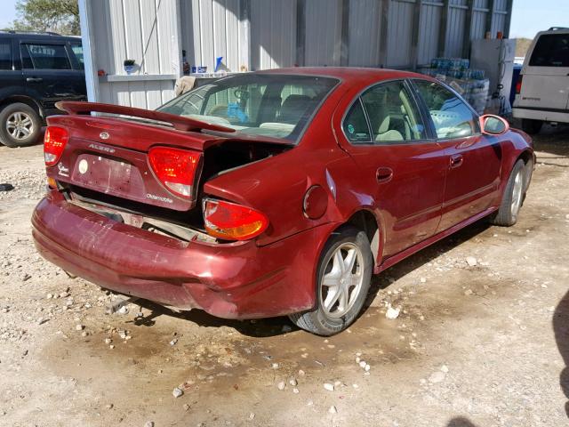 1G3NL52EX2C154414 - 2002 OLDSMOBILE ALERO GL RED photo 4