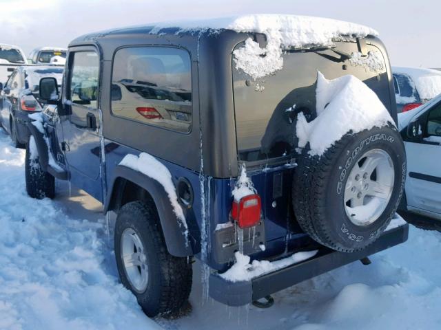 1J4FA44S05P335987 - 2005 JEEP WRANGLER / BLUE photo 3