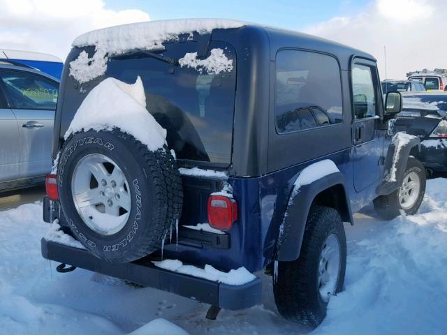 1J4FA44S05P335987 - 2005 JEEP WRANGLER / BLUE photo 4