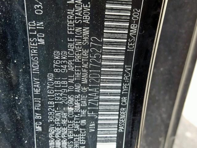 JF1ZNAA12D1725272 - 2013 TOYOTA SCION FR-S BLACK photo 10