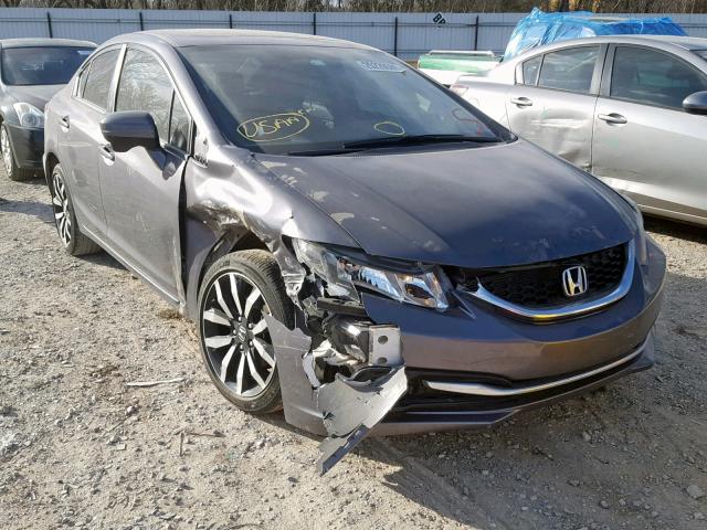 19XFB2F95FE007130 - 2015 HONDA CIVIC EXL GRAY photo 1