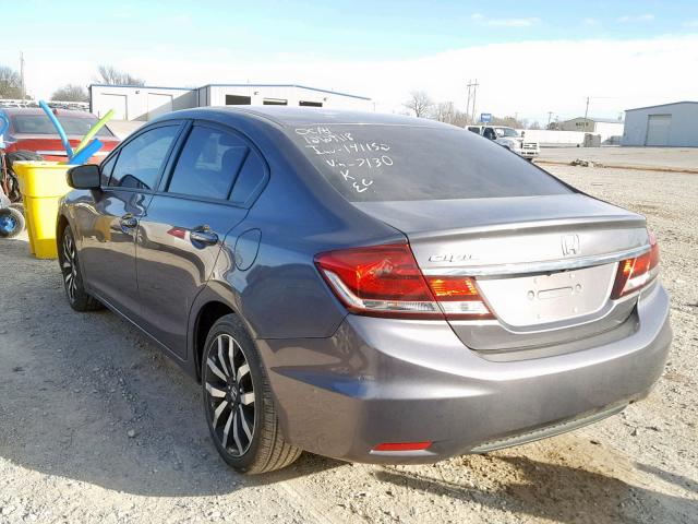 19XFB2F95FE007130 - 2015 HONDA CIVIC EXL GRAY photo 3