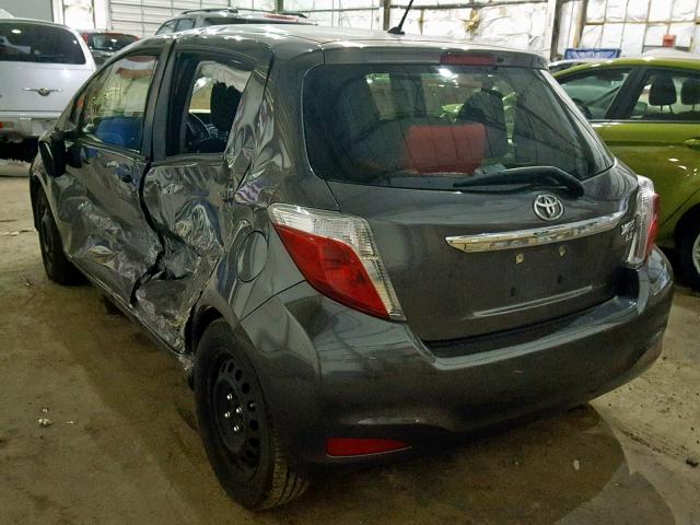 JTDKTUD37DD556283 - 2013 TOYOTA YARIS GRAY photo 3