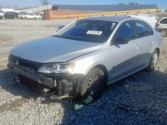 3VW2K7AJ7CM351571 - 2012 VOLKSWAGEN JETTA BASE SILVER photo 2