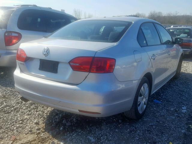 3VW2K7AJ7CM351571 - 2012 VOLKSWAGEN JETTA BASE SILVER photo 4