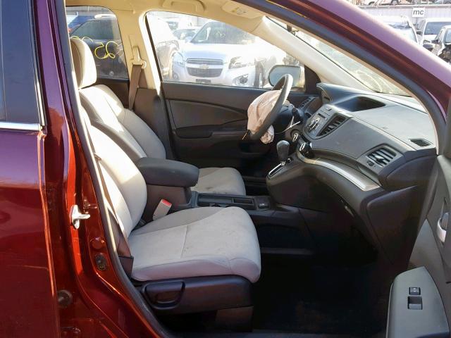 2HKRM4H48GH695027 - 2016 HONDA CR-V SE BURGUNDY photo 5