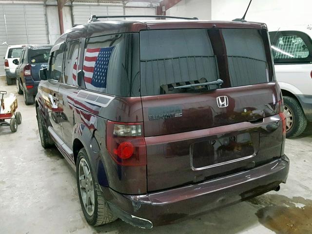 5J6YH18957L006433 - 2007 HONDA ELEMENT SC MAROON photo 3