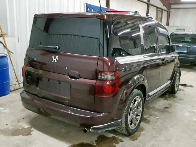 5J6YH18957L006433 - 2007 HONDA ELEMENT SC MAROON photo 4