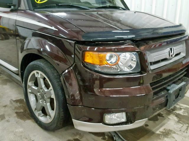 5J6YH18957L006433 - 2007 HONDA ELEMENT SC MAROON photo 9