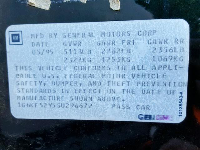 1G6KF52Y5SU296672 - 1995 CADILLAC DEVILLE CO GREEN photo 10