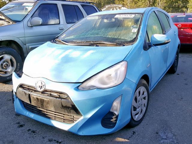 JTDKDTB3XG1131012 - 2016 TOYOTA PRIUS C BLUE photo 2