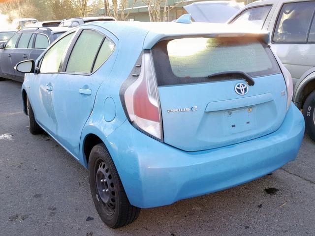 JTDKDTB3XG1131012 - 2016 TOYOTA PRIUS C BLUE photo 3