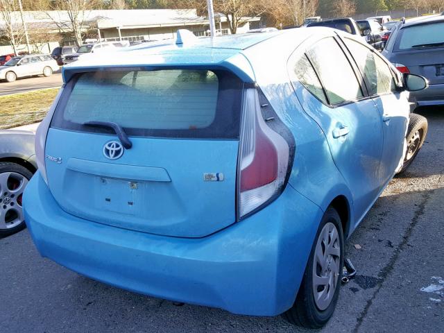 JTDKDTB3XG1131012 - 2016 TOYOTA PRIUS C BLUE photo 4