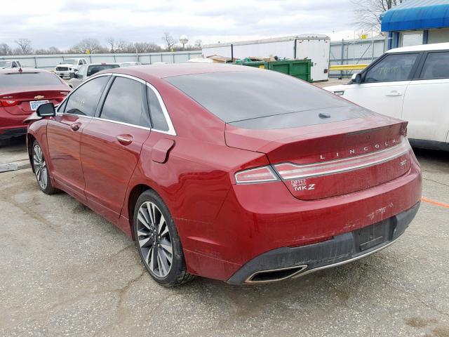 3LN6L5EC4HR624117 - 2017 LINCOLN MKZ RESERV RED photo 3