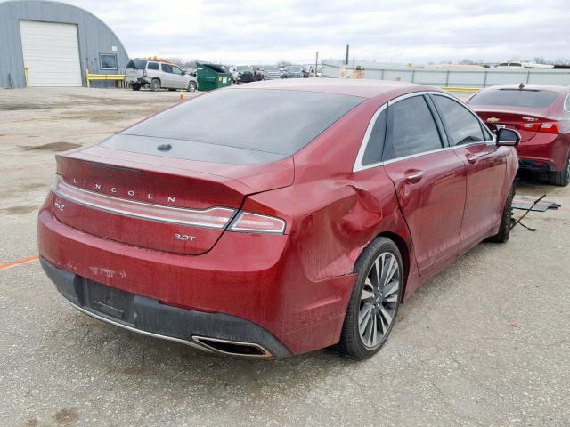 3LN6L5EC4HR624117 - 2017 LINCOLN MKZ RESERV RED photo 4