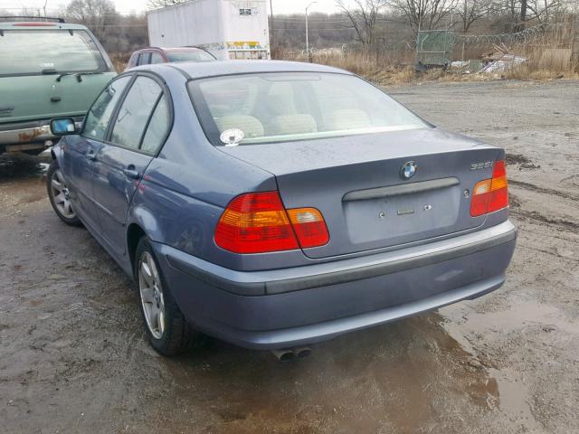 WBAET37424NJ46669 - 2004 BMW 325 I BLUE photo 3