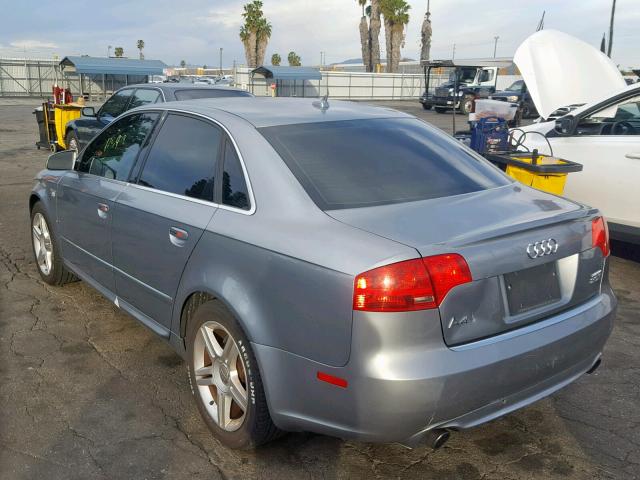 WAUAF78E98A047106 - 2008 AUDI A4 2.0T GRAY photo 3
