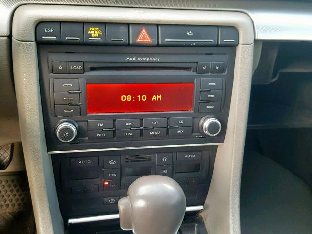 WAUAF78E98A047106 - 2008 AUDI A4 2.0T GRAY photo 9