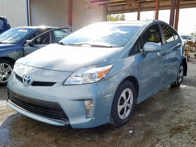 JTDKN3DU6C1549788 - 2012 TOYOTA PRIUS GREEN photo 2