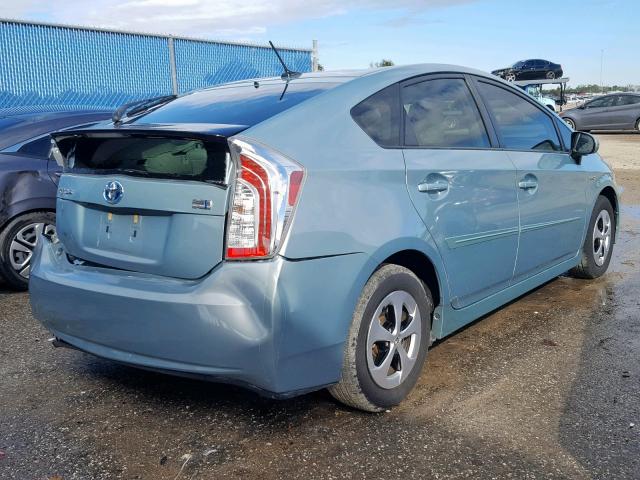 JTDKN3DU6C1549788 - 2012 TOYOTA PRIUS GREEN photo 4