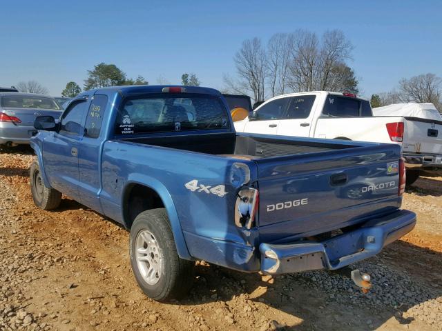 1D7HG32N34S542315 - 2004 DODGE DAKOTA SPO BLUE photo 3