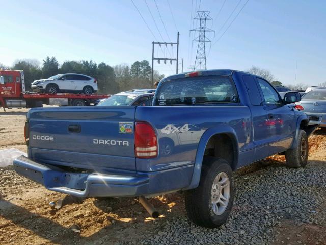 1D7HG32N34S542315 - 2004 DODGE DAKOTA SPO BLUE photo 4