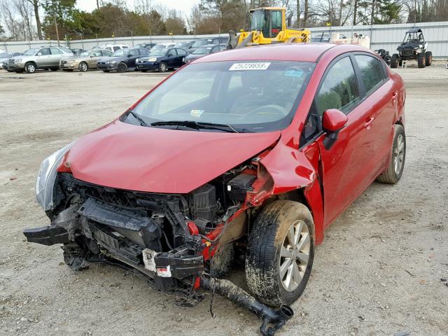 KNADN4A31E6326152 - 2014 KIA RIO EX RED photo 2