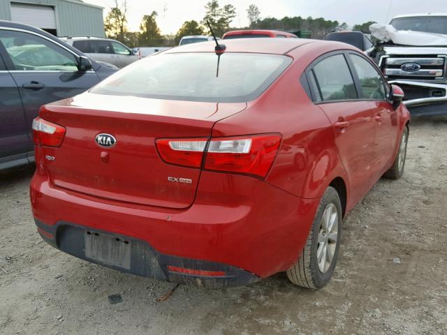 KNADN4A31E6326152 - 2014 KIA RIO EX RED photo 4