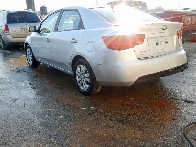 KNAFU4A25A5070889 - 2010 KIA FORTE EX SILVER photo 3